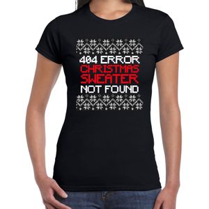 Bellatio Decorations Fout Kerst T-shirt 404 error - shirt - dames - zwart