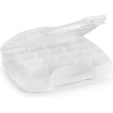 Plasticforte Opbergkoffertje/opbergdoos/sorteerbox - 3x - 13-vaks - kunststof - transparant - 25 x 21 x 4 cm