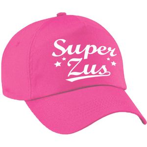 Super zus cadeau pet / baseball cap roze voor dames -  kado voor zussen