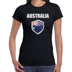 Australie landen t-shirt zwart dames - Australische landen shirt / kleding - EK / WK / Olympische spelen Australia outfit