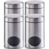 4x Zoetjes dispensers 8,5 cm RVS - Zeller - Keukenbenodigdheden - Koffie/thee drinken - Zoetstof tabletten dispensers - Zoetjes dispensers