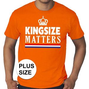 Oranje Kingsday / Koningsdag Kingsize Matters grote maten shirt heren - Oranje kleding