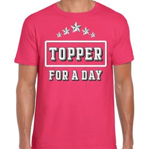 Topper for a day concert t-shirt voor de Toppers fuchsia/donker roze heren - feest shirts