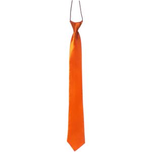 Partychimp Carnaval verkleed accessoires stropdas zijdeglans - oranje - polyester - heren/dames