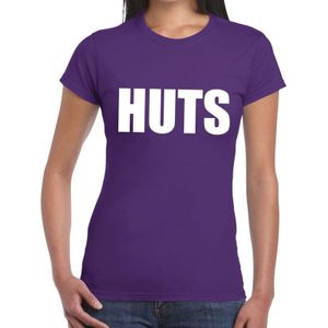 HUTS tekst t-shirt paars dames - dames shirt HUTS