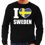 I love Sweden supporter sweater / trui voor heren - zwart - Zweden landen truien - Zweedse fan kleding heren