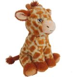 Knuffeldier Giraffe Elvira  - zachte pluche stof - wilde dieren knuffels - bruin - 24 cm