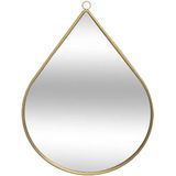 Set van 2x spiegels/wandspiegels druppel metaal goud - Woondecoratie/accessoires