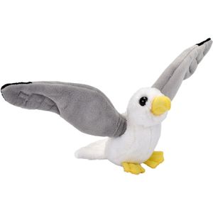 Pluche knuffel Zeemeeuw vogel van ongeveer 13 cm - Speelgoed knuffelbeesten/vogels