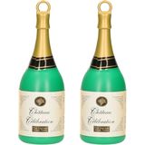 2x Ballon gewichten champagnefles 163 gram - Voor heliumballonnen - Ballonnen accessoires - Feestartikelen en versieringen