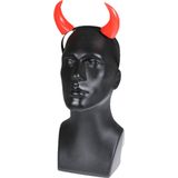 6x stuks halloween duivel hoorntjes diadeem - rood - plastic