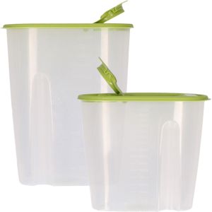 Voedselcontainer strooibus - groen - 1,5 en 2,2 liter - kunststof