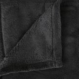 Fleece Deken/Fleeceplaid Donkergrijs 125 X 150 cm Polyester - Bankdeken - Fleece Deken