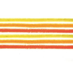 Chenilledraad - 30x - oranje/geel - 50 cm - hobby/knutsel materialen