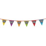 3x stuks vlaggenlijnen met glitters 40 jaar thema feestartikelen - Verjaardag versieringen - 8 meter - Plastic
