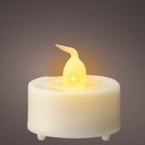 Lumineo LED theelichtjes/waxinelichtjes - 8x st - wit - 3,6 x 3,6 cm - steady - warm wit - timer