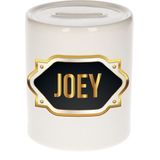 Joey naam cadeau spaarpot met gouden embleem - kado verjaardag/ vaderdag/ pensioen/ geslaagd/ bedankt