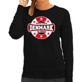 Have fear Denmark is here sweater met sterren embleem in de kleuren van de Deense vlag - zwart - dames - Denemarken supporter / Deens elftal fan trui / EK / WK / kleding