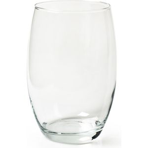 Transparante kleine vaas/vazen van glas 14 x 20 cm - Woonaccessoires/woondecoraties - Glazen bloemenvaas - Boeketvaas