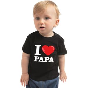 I love papa cadeau t-shirt zwart voor baby / kinderen - jongen / meisje