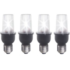 Set van 4x stuks stroboscoop lampjes met E27 fitting - 230 Volt - Knipperlicht - Disco feestje voor thuis
