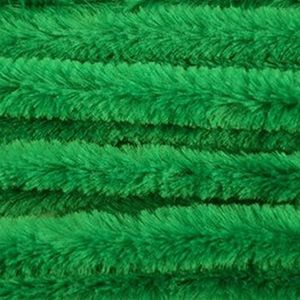 20x Groen chenille draad 14 mm x 50 cm - Buigbaar draad - Pluche chenillegaren/chenilledraden - Hobbymateriaal om mee te knutselen