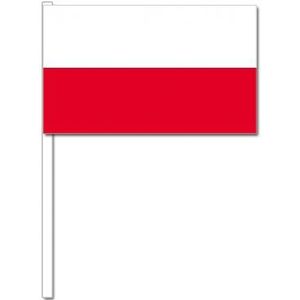 Pakket van 30x stuks zwaaivlaggetjes Polen 12 x 24 cm - Landen decoratie versieringen