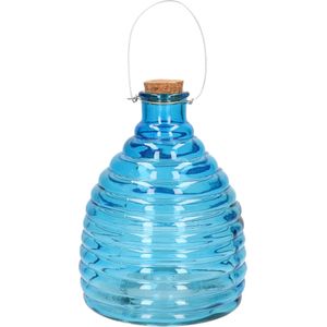 Wespenvanger/wespenval blauw van glas 21 cm - Insectenvangers/insectenvallen