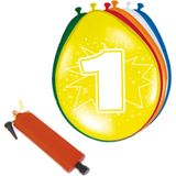 Folat - Verjaardag ballonnen pakket 1 jaar - 32x stuks met ballonpomp