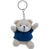 5x Pluche teddybeer knuffels sleutelhangers blauw 8 cm - Beren dieren sleutelhangers - Speelgoed voor kinderen