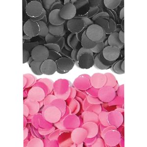 400 gram zwart en roze papier snippers confetti mix set feest versiering - 200 gram per kleur