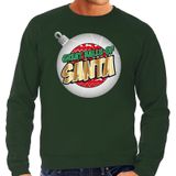 Foute Kersttrui / sweater - Great balls of Santa groen voor heren - kerstkleding / kerst outfit