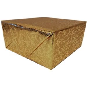 Inpakpapier/cadeaupapier Goud Metallic klassiek design 150 x 70 cm rol - kadopapier / cadeaupapier
