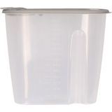 Voedselcontainer strooibus - 2x - grijs - 1,5 liter - kunststof - 19,5 x 9,5 x 17 cm