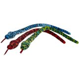 Pluche Knuffel Dieren Slang Camouflage Rood van 100 cm - Speelgoed Slangen Knuffels