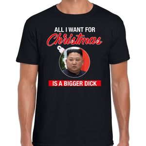 Kim Jong-un All I want for Christmas fout Kerst shirt - zwart - heren - Kerst  t-shirt / Kerst outfit