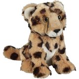 Pluche knuffel dieren Cheetah/Jachtluipaard 18 cm - Speelgoed wilde dieren knuffelbeesten