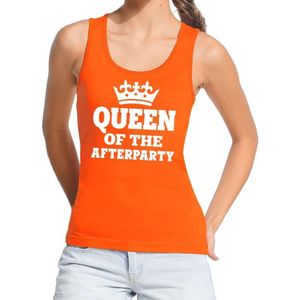 Oranje Queen of the afterparty tanktop / mouwloos shirt dames - Oranje Koningsdag kleding