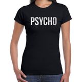 Psycho halloween verkleed t-shirt zwart voor dames - horror shirt / kleding / kostuum