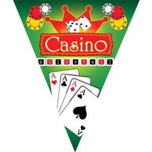 3x stuks vlaggenlijnen in Casino thema