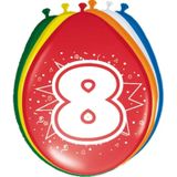 Folat - 8 jaar verjaardag versiering slingers/ballonnen/folie letters