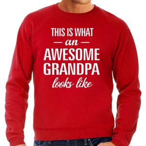 Awesome grandpa - geweldige opa cadeau sweater rood heren - Vaderdag sweater / verjaardag kado trui