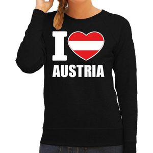 I love Austria supporter sweater / trui voor dames - zwart - Oostenrijk landen truien - Oostenrijkse fan kleding dames