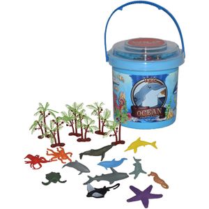 Speelset kinderen oceaan dieren in emmer - Speelgoeddieren zee dieren - speelgoed voor kinderen