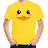 Eend / badeendje gezicht verkleed t-shirt geel voor kinderen - fun shirt / kleding / kostuum