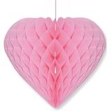 Lichtroze decoratie hart 40 cm - valentijn decoratie / versiering