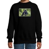 Dieren sweater apen foto - zwart - kinderen - natuur / Gorilla aap cadeau trui - kleding / sweat shirt
