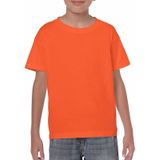 Set van 2x stuks oranje kinder t-shirts 150 grams 100% katoen - Voordelige shirts voor jongens/meisjes, maat: 134-140 (M)