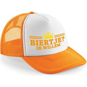 Bellatio Decorations koningsdag snapback/cap - biertje ik willem - oranje/wit - pet - unisex