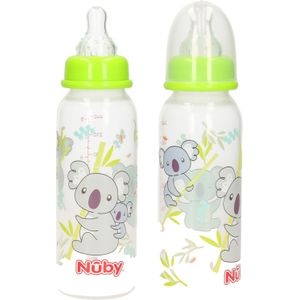 2x stuks groene Nuby baby drinkfles 240 ml - voedingsflessen babies